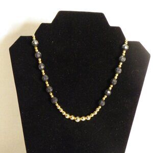 Vintage Park Lane Black and Gold Tone Beads. .Signed on tag.